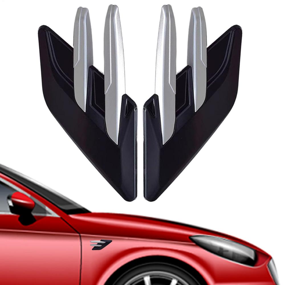 For General Car Shark Gills Car Hood Stylish Simulation Cover Trim Strong Adhesive Simulated Ventilation Cover Outlet Trim