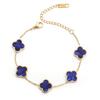 AIPPK 18K Gold Plated Clover Lucky Bracelet for Women White/Black/Red/Green Flower Four Leaf Link Bracelets Trendy Jewelry Gifts for Women