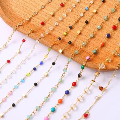 50 cm/Beutel Messing Kupfer Kette Kristall Perlen Charms Kette Für DIY Halskette Armband Schmuck Machen Zubehör Handgemachte Liefert