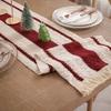 Table Runner Dark Red Stripes Table Decoration for Home Party Festival