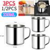 1-3Pcs Drinking Cup Coffee Mug Portable Stainless Steel Cup Travel Camping Coffee Tea Milk Cup With Handle for Kids Adults 200ML