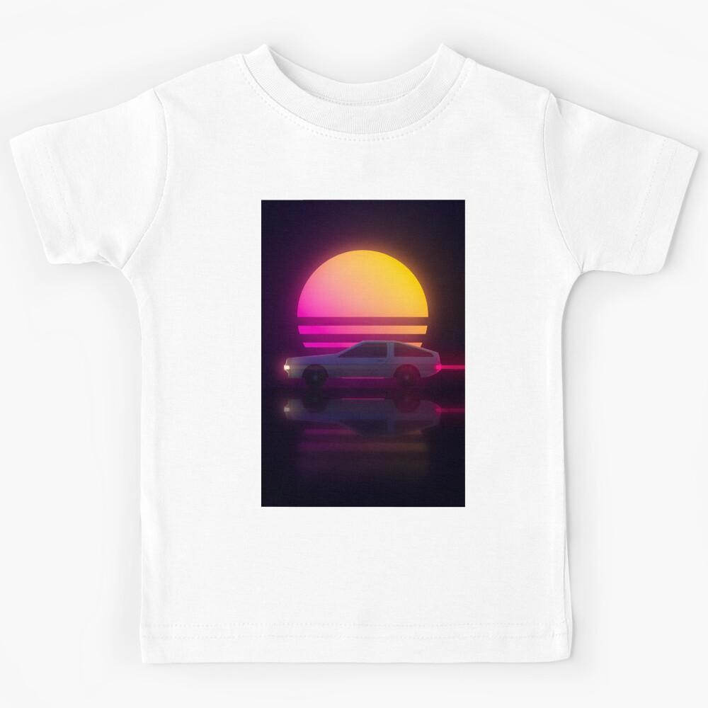 80s synthwave delorean Kids T-Shirt 130