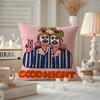 Funny FriendsCartoon Illustrations Cushion Cover Anti-dustmite Pillowcase Invisible Zipper Silky Short Plush Sofa Cushion Cover