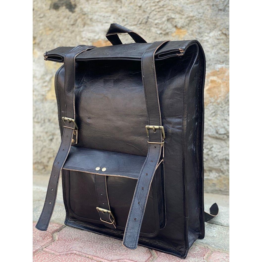 Большой рюкзак из натуральной кожи для ноутбука — фото 4