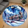 1pc Christmas Train Round Chair Mat Area Rug - Non-Slip, Floor Mat for Office, Bedroom, Home Decor Christmas Gift-1002359