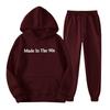 Trendy Unisex Hooded Fleece Lined Sweatshirt Tracksuit