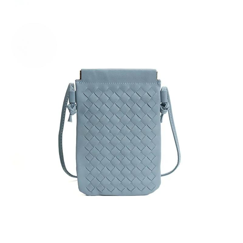 Handytasche Damen Modische Gewebte Kleine Quadratische Tasche Vielseitige Umhängetasche für Damen Handtaschen