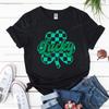 2025 St Patricks Day Women Shirt Lucky Shamrock Graphic Tshirt Irish Shirts St Patricks Cotton Short Sleeve Tee Tops Ropa Mujer