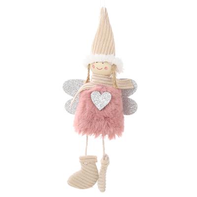 Lovely Mini Xmas Tree Plush Hanging Leg Angel Pendant Home Decoration Kids Gift