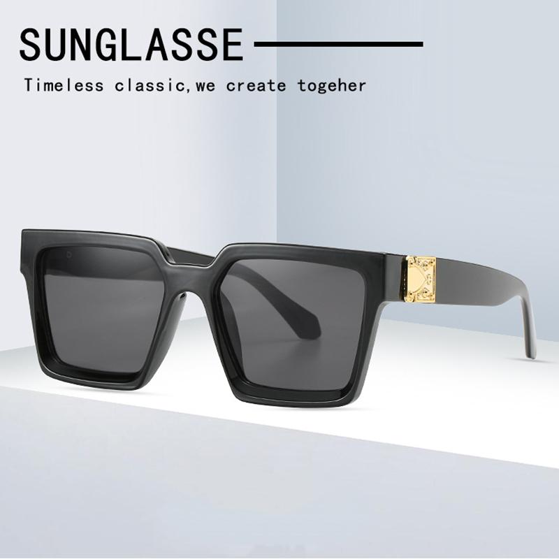 Sonnenschirm breite Krempe quadratische Herren-Sonnenbrille mit großem Rahmen, modische Brille, Damenschmuck-Accessoire