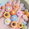 25mm Kawaii Sunflower Flatback Resin Cabochons for Hair Accessories DIY Scrapbooking Phone Case Decor Slime Charms Decoration