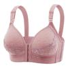 Comfortable Plus Size Wire-Free Front Closure Bra for Middle-Aged & Elderly - Pure Cotton