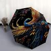 1pc Phoenix FlowersOpen/Close Umbrella-Windproof, Compact Travel Umbrella, Sturdy 8-Rib Shaft, Outdoor Accessory1211