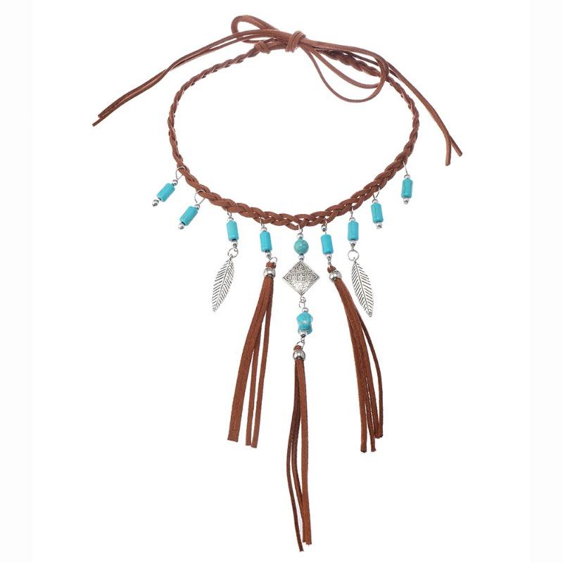 New 1-piece Personalized Fashion Velvet Turquoise Beaded Necklace