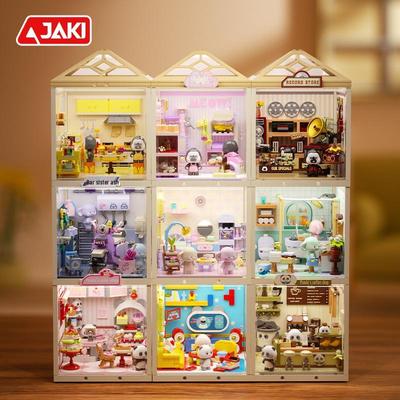 JAKI Jiāqí FK001 Girls' Mini Town Stackable House Building Blocks Toy Gift