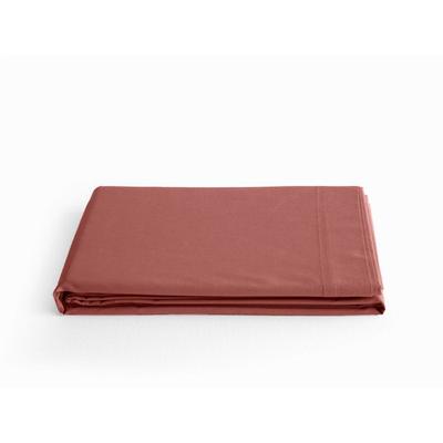 Flat Sheet In Pure Combed Cotton Percale, Long Fibres, 80 Threads/cm² Vent Du Sud - Peach - 240 X 300 Cm for Double Bed