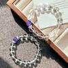 10mm Retro Hochwertiges Natürliches Glasartiges Weißes Kristall Chalcedon Armband Armband