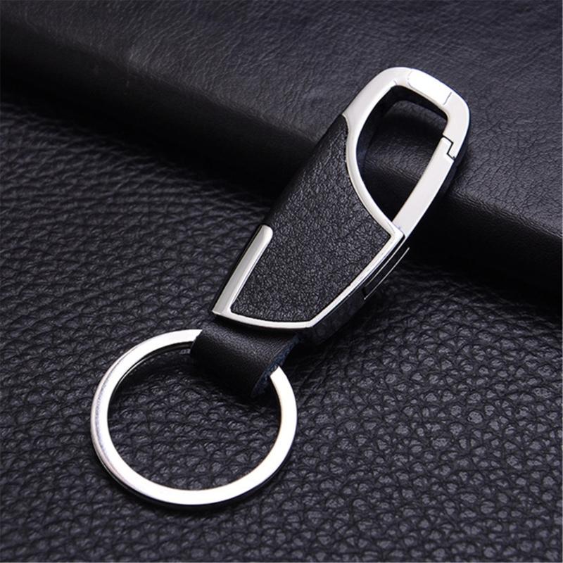 Handmade PU Leather Car Keychain with Metal Ring For Men Stylish Motorcycle Accessories Automotive Enthusiast Gift