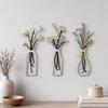 Botanical Metal Wall Decorations Layered Art with Vase Shaped