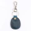 Cowhide Waterdrop IC Induction Access Card Holder - Hand-Stitched Leather Keychain Case