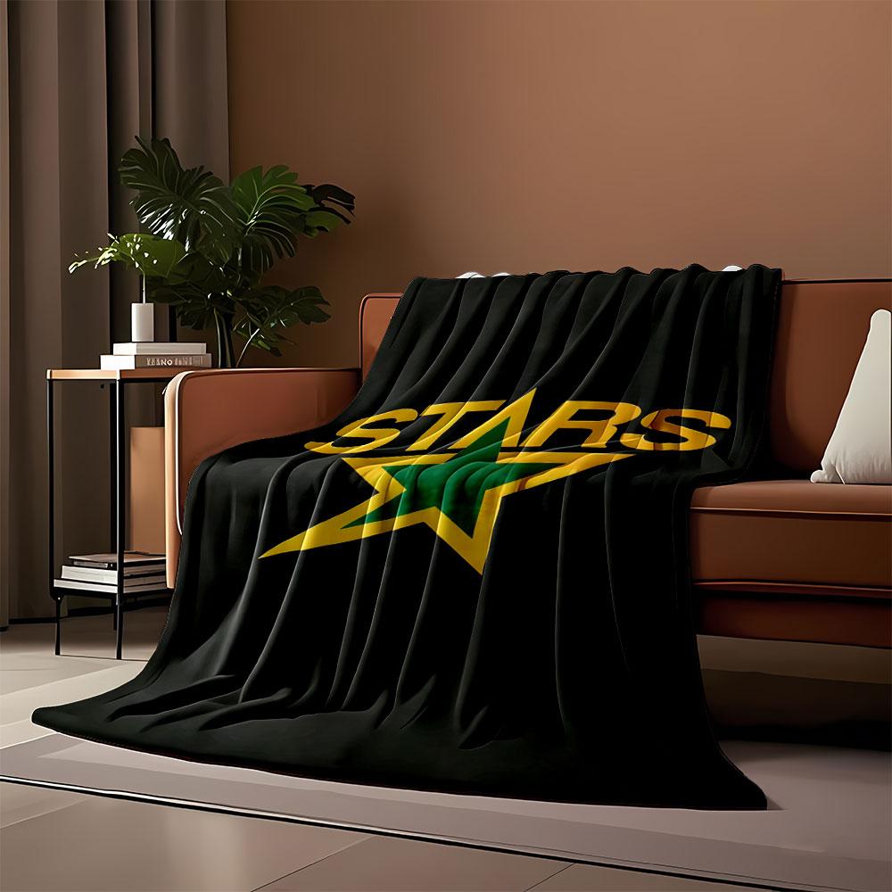 Green and Gold Star Logo Blanket Print Blanket Soft and Cozy Perfect for the Living Room Bed Sofa or a Nap,gift