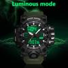 SANDA Sports Military Men's Watches Luxury Dual Display Watch 50M Waterproof Quartz Wristwatch for Male
