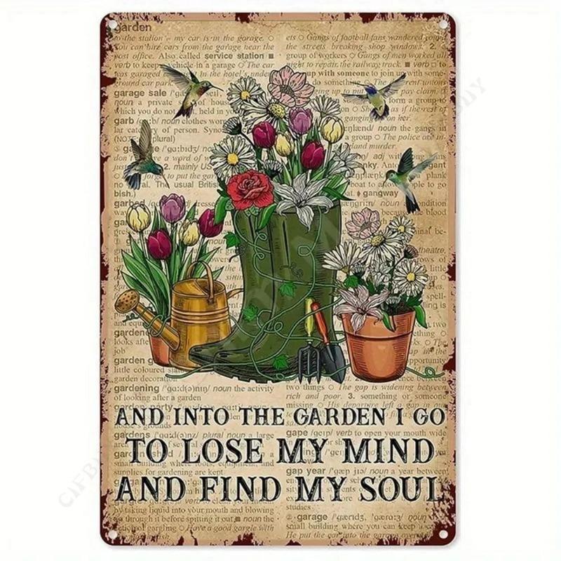 My Garden Tin Sign, Metal Wall Decor 20x30cm
