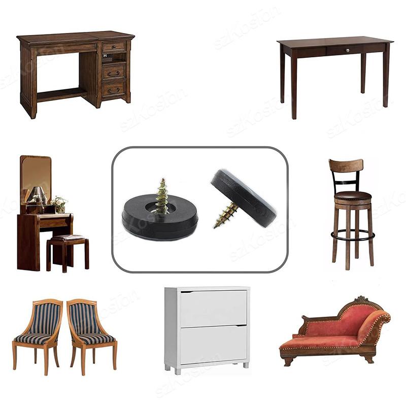 11pcs Furniture Sliders Pads Reusable Furniture Glides with Screws Table Chair Leg Mat Floor Protector for Carpet Tile Hardwood