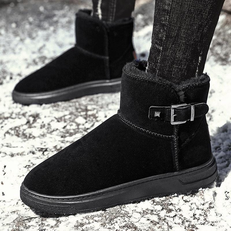 Plus Velvet Men 'S Snow Boots Men 'S Short Tube Warm Cotton Shoes Thickened Non -Slip Short Boots Bread Shoes Winter Dad Cotton Boots
