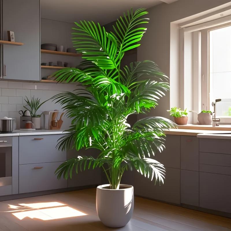 120cm Umělá palma odolná proti UV záření - Umělá rostlina s realistickými texturovanými listy, ideální pro vnitřní/venkovní domácí a kancelářskou dekoraci (Hrnec není součástí dodávky)