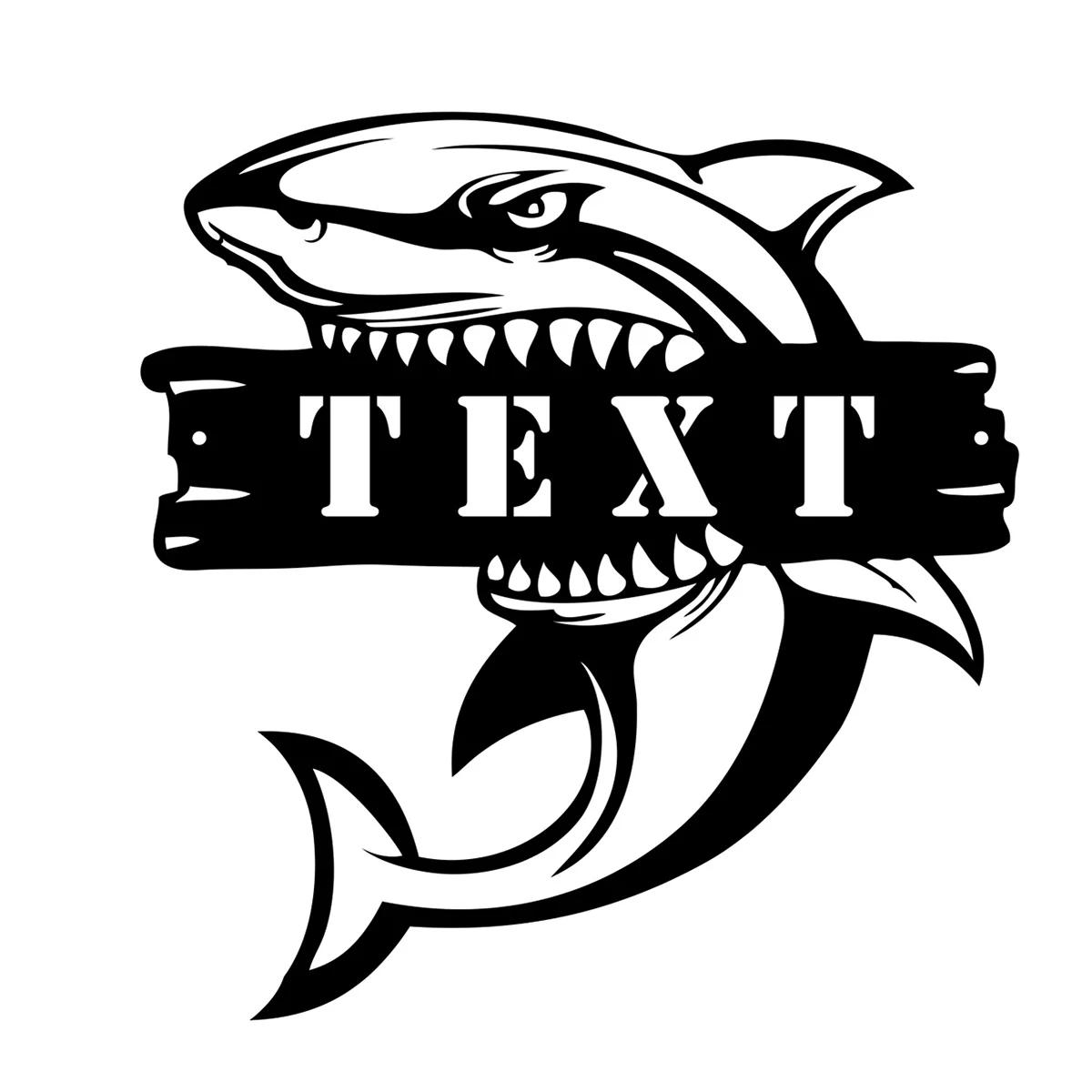 Retro Shark Metal Wall Sign, Custom Name Plate for Garage Man Cave, Birthday Gift for Boys