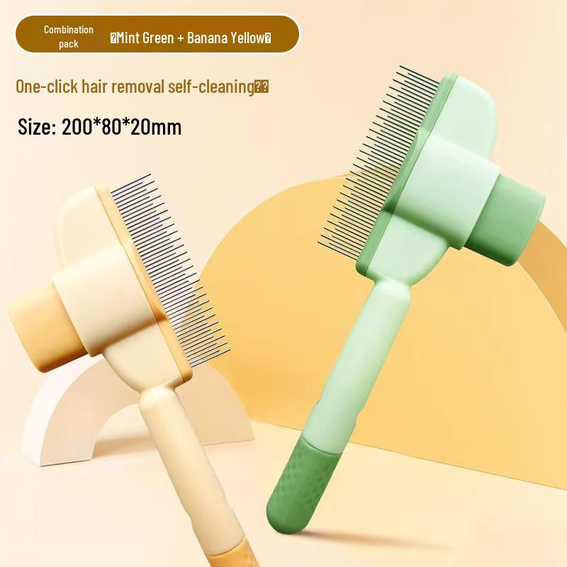 One-Click Self-Cleaning De-shedding Comb & Knot Remover for Cats and Dogs