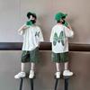 Teen Boys Clothing Set Summer Letter Short Sleeve T-shirt Pants 2Pcs Suit for 5 6 8 10 12 Years Kids Handsome Casual Outfit