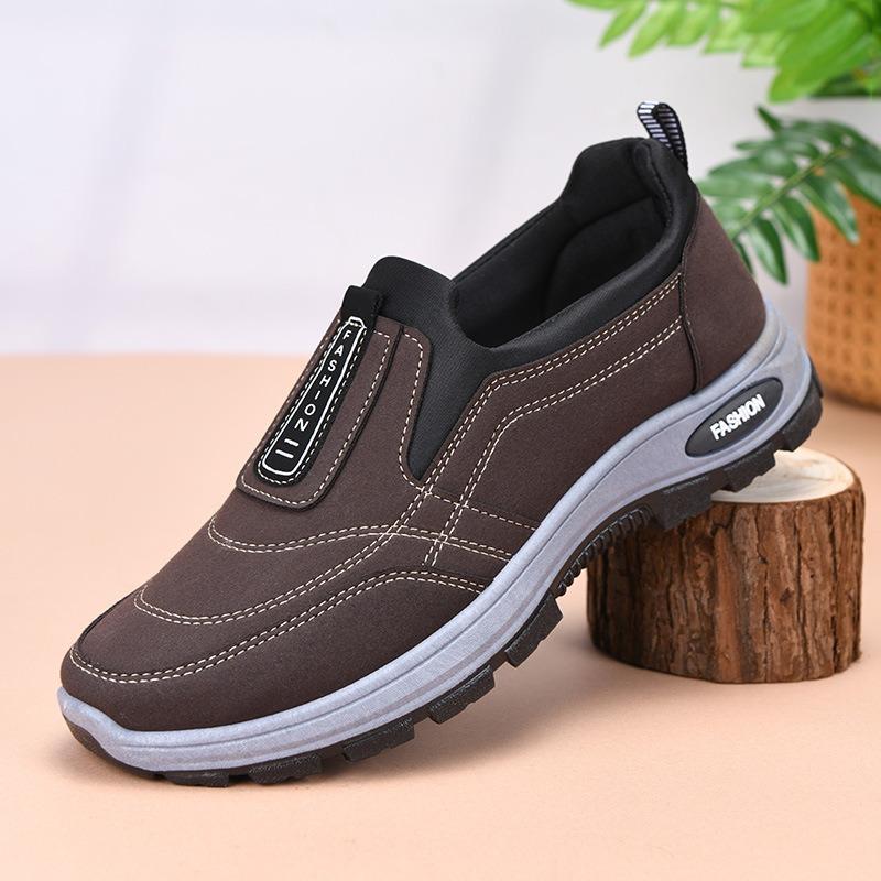 Men's Shoes Solid Color All-match Mountaineering Soft-soled Casual Walking Shoes
