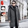 Men's Thickened Mid-Length Down Jacket for Middle-Aged and Elderly