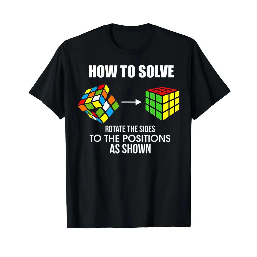 Cubing How To Solve Puzzle Cube Player Cuber T Shirt Vintage Versatile Designer Clothes Breathable Graphic Comfortable