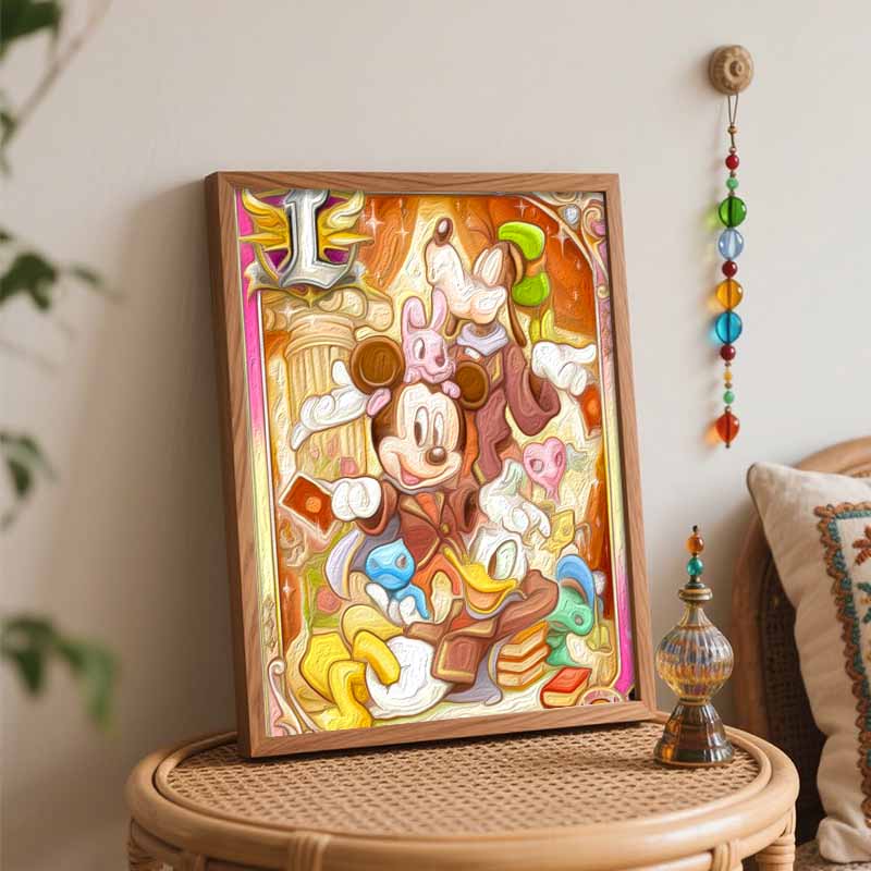 Disney Oil Painting DIY Digital Painting Mickey Mouse and Friends Adventure Wall Art for the Living Room or Entryway.
