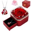 Ewige Blume Rose Schmuck Geschenkbox Mit Herz Halskette Acrylboxen Ringaufbewahrung Displayständer Für Valentinstag Ehe
