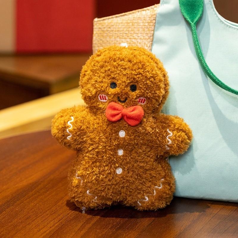 Weihnachts-Lebkuchenmann Plüschtier mit weichem Stoff für Feiertagsdekoration und Geschenke