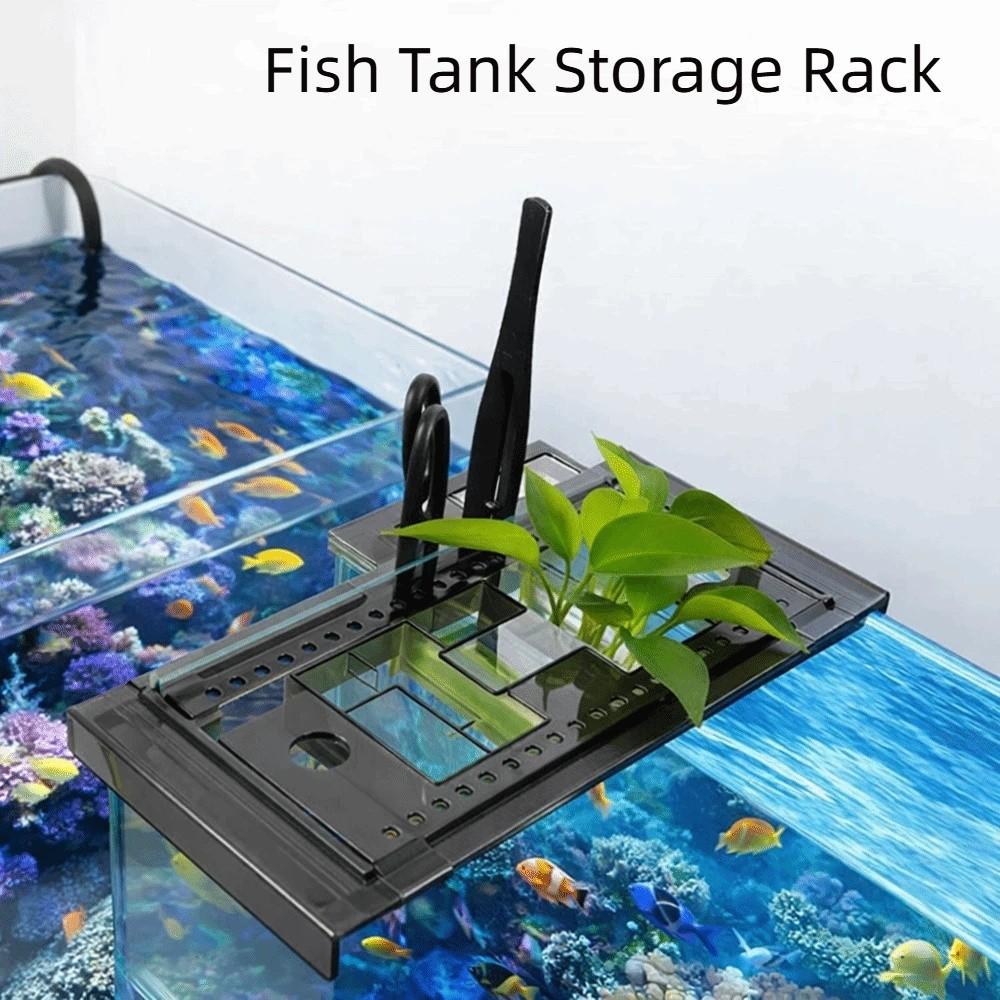 Multi-functional Adjustable Fish Tank Storage Rack Punch-free Durable Hydroponic Plant Tray Fish Tank Top Bracket Fish Tank Top