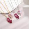 Friendship Pendant Necklace Set Magnetic Clasp Neck Chain Pair Women's Best Friend Necklaces with Heart Pendant