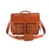 Laptop Bag Leather Genuine Briefcase Messenger Shoulder Men Vintage Satchel New