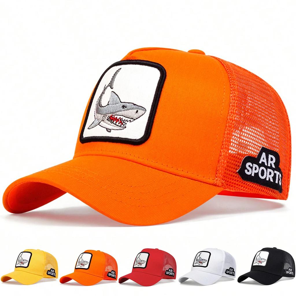 Net Baseball Stitching Embroidered Patch Shark Neutral Gender Women Men For Caps Spring Summer Outdoor Adjustable Casual Hats Dad Hat Sunscreen