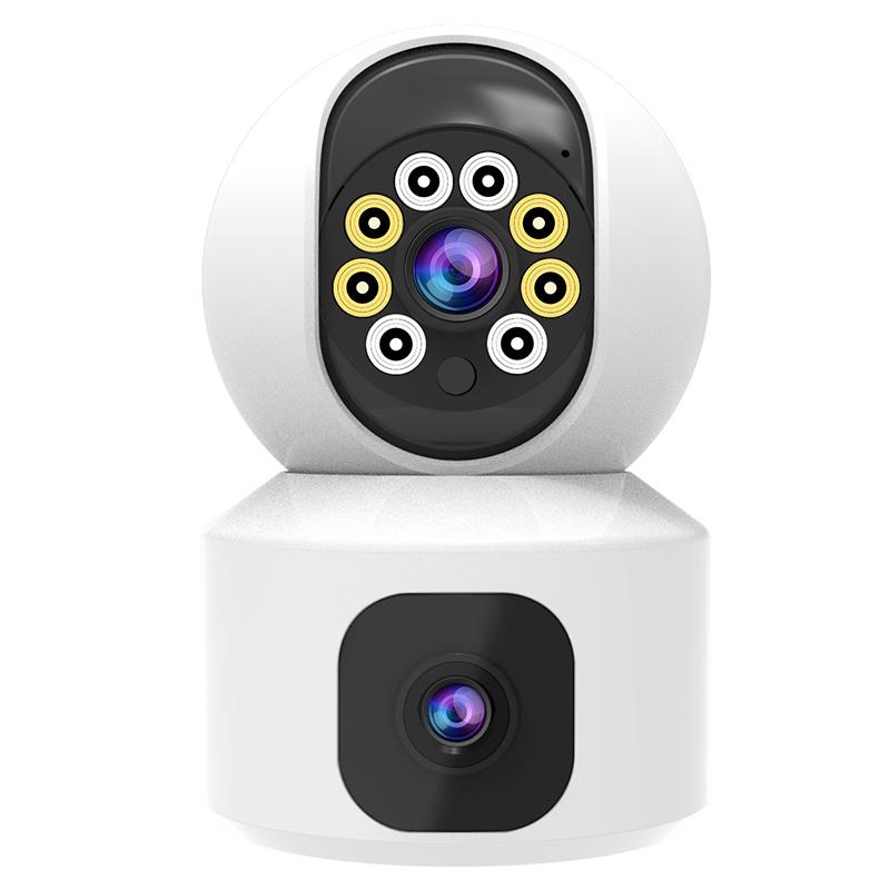 Dual Lens 2.4G WiFi IP Camera PTZ Auto Tracking Baby Monitor Home Security CCTV Dual Screen Surveillance Video System