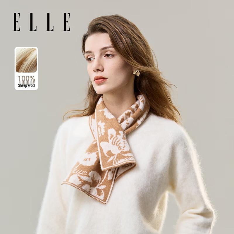 ELLE Women's 100% Lambswool Knitted Scarf