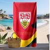 VfB Stuttgart FC Asciugamano da Spiaggia Stampato Personalizzato Logo Calcio Supporto Nome Personalizzato Testo Asciugamano Assorbente Per Sport Viaggio Regalo Speciale