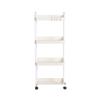 Plastic Rolling Utility Cart with Handle Storage Trolley for Office, Living Room, Kitchen, Movable Storage Organizer with Wheel