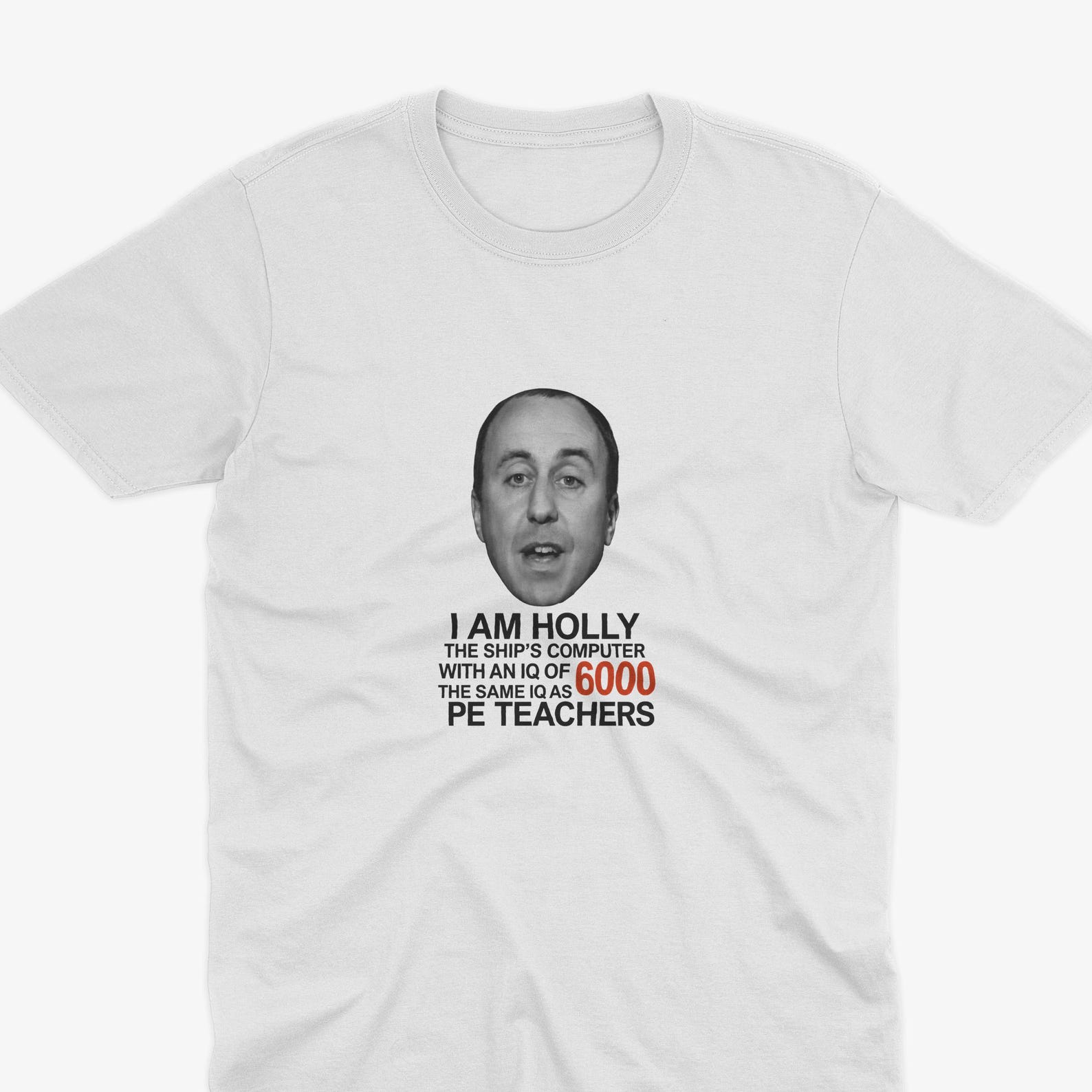 Holly 6000 IQ Red Dwarf T-Shirt, Red Dwarf T-Shirt, Ace Rimmer T-Shirt, Ace Rimmer Tee, Red Dwarf Gift, Smeg Head Red Dwarf S