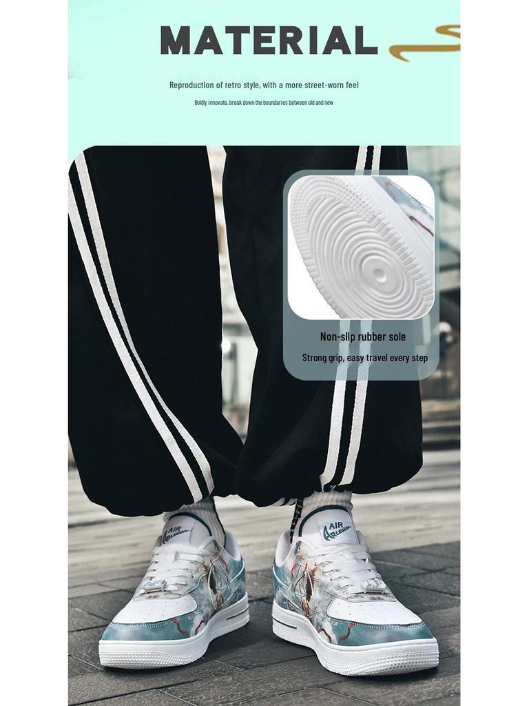 Nezha Jahr der Schlange Air Force One Low-Top Weiße Freizeitsneaker - Unisex