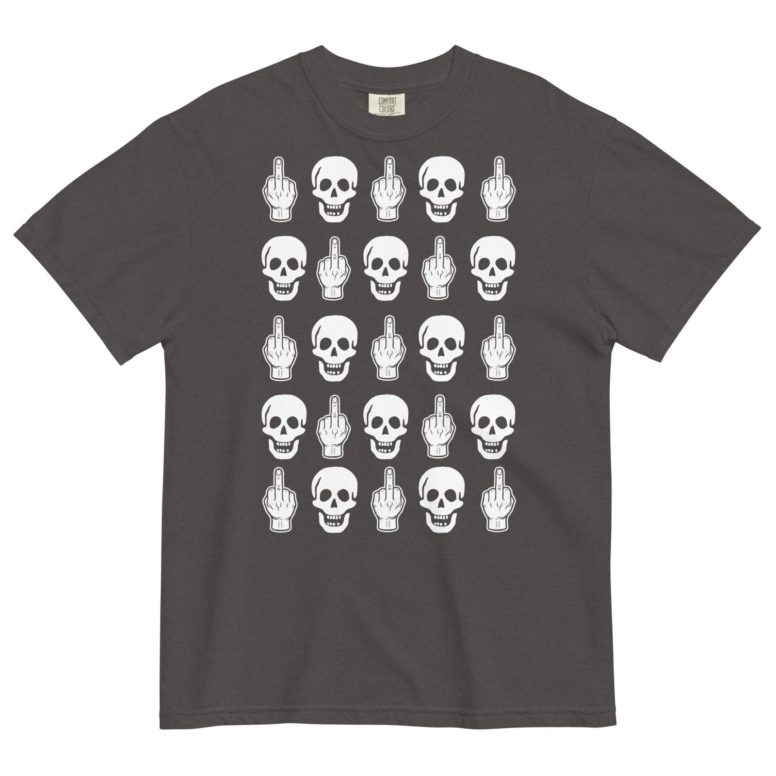 Middle Finger Skull Shirt, Comfort Colors Sarcastic Meme Humor Funny Party Gift S разноцветный